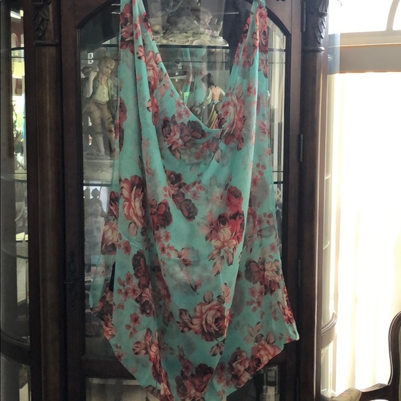 MINT FLORAL INFINITY SCARF - Picture 4 of 7